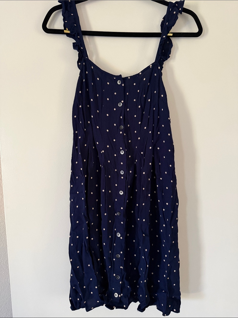 Madewell Navy Blue Polka Dot Mini Dress